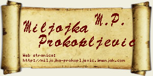 Miljojka Prokopljević vizit kartica